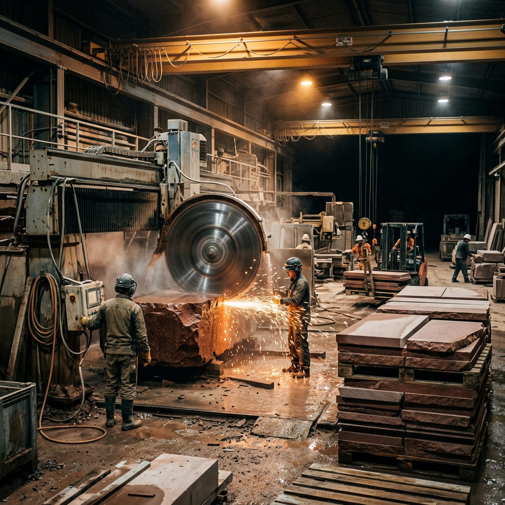 Stone cutting and processing operations
